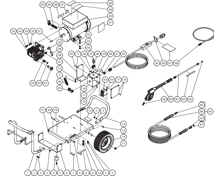 MITM JP-2503-2ME1 pressure washer parts and manual
